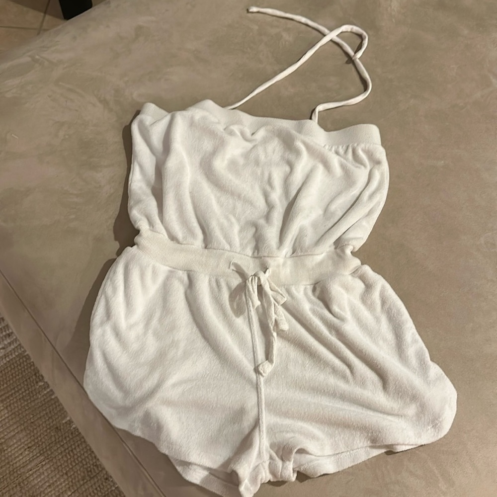 WHITE TERRY ROMPER - Small